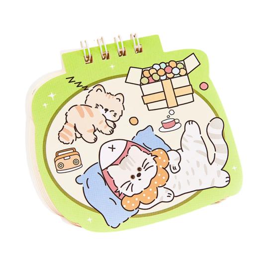 

Cat Mini Spiral Notebooks 3.6 x 3.8 Inch Top-Wire Bound Memo Pads, Cartoon 50 Pages Notepads, Kawaii Notebook Stationery for Notes & Gifts A