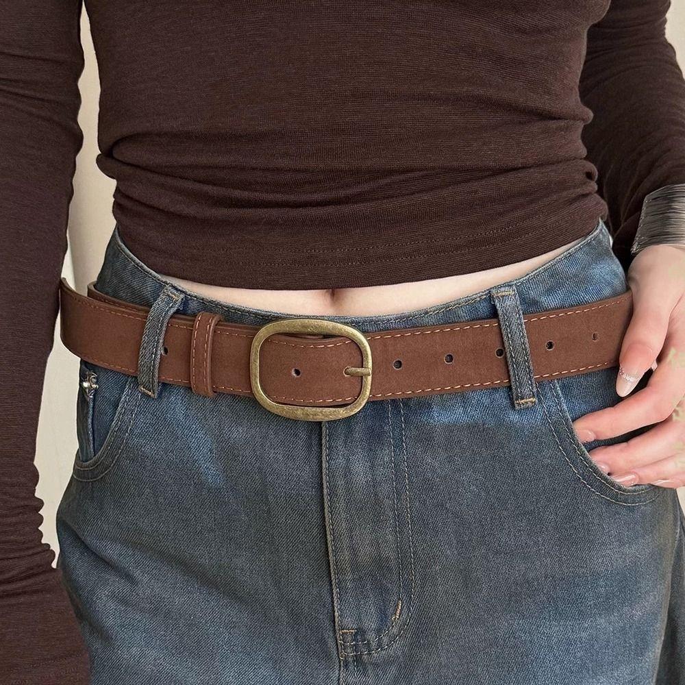 Luxury Design Business Waist Belt Pin Buckle Waistband Fashion Suede Leather Belt For Women