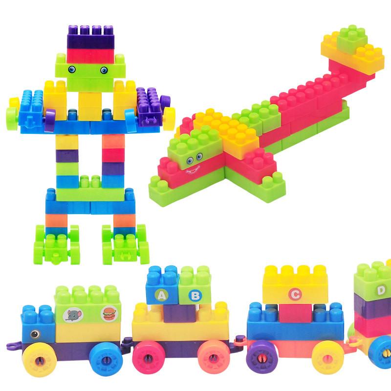 Plastic Building Blocks Toy For Kids With Large And Small Pieces For Brain Development And Hand Eye Coordination