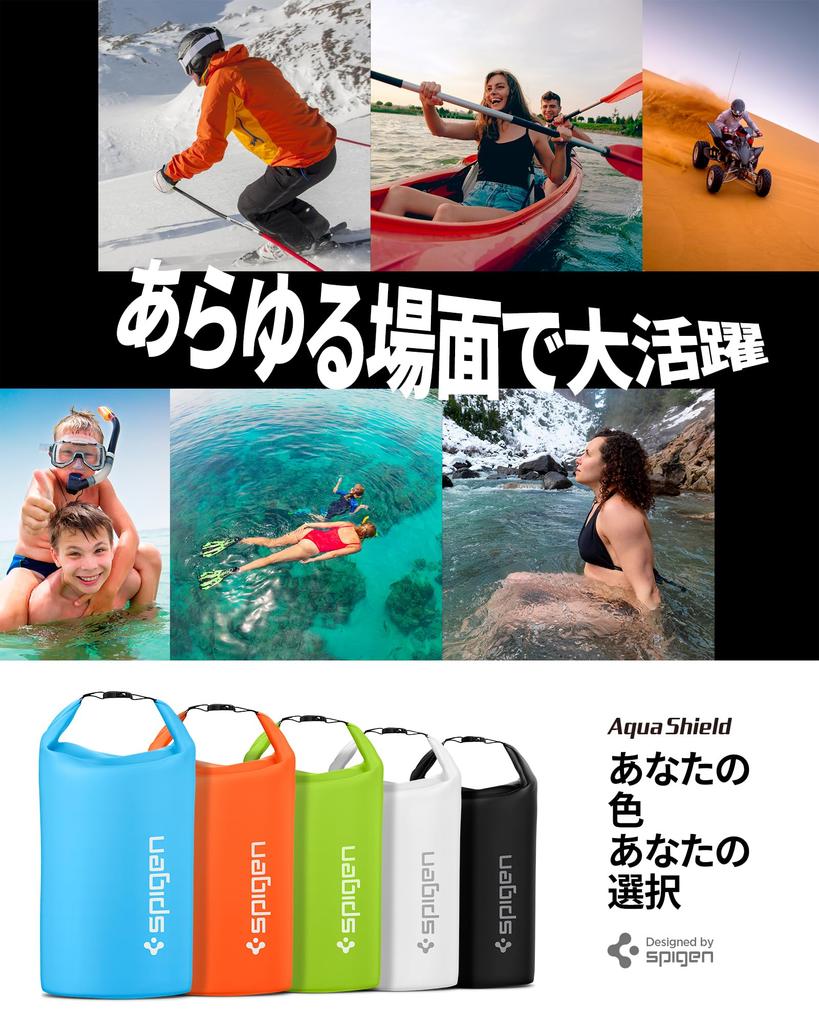 Spigen Waterproof Dry 30L Large Waterproof Backpack with Aqua Suitable for and AMP07229 Bag, Capacity, Shield, Beach, Pool, Fishing, Camping,