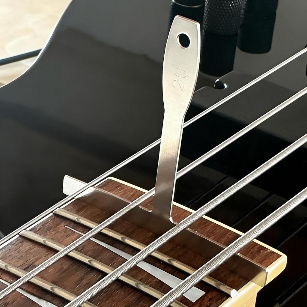 SPEEDWOX Guitar Radius Gauge Set String Action String Height Scale Pocket Size Stainless Steel Radius Measurement for Guitars with Storage Strap