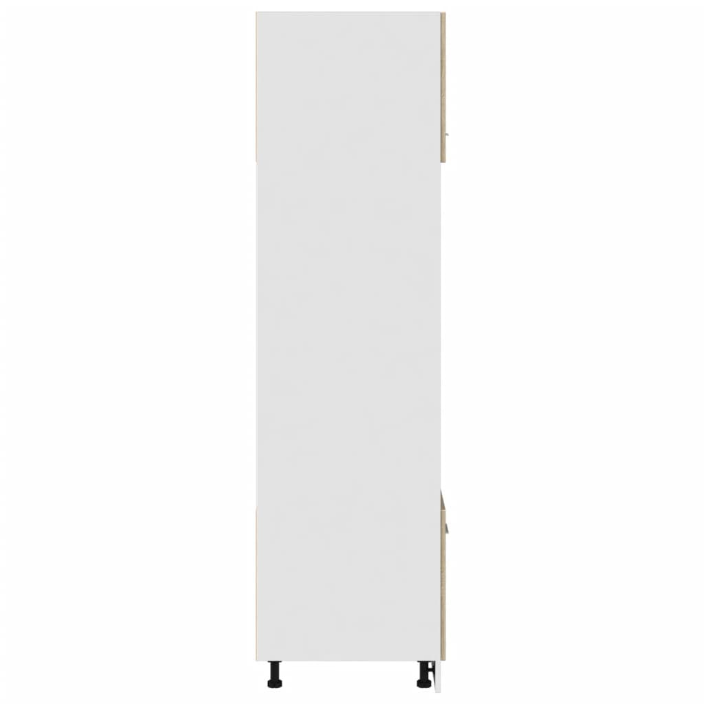 Microwave Built In Cabinet Lyon Sonoma Oak Finish 60 X 57 X 207 Cm Particleboard