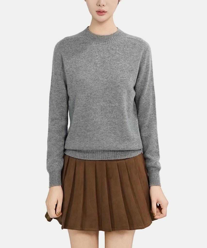 Keulleiseu 100% Wool Basic Knit Sweater_Purple