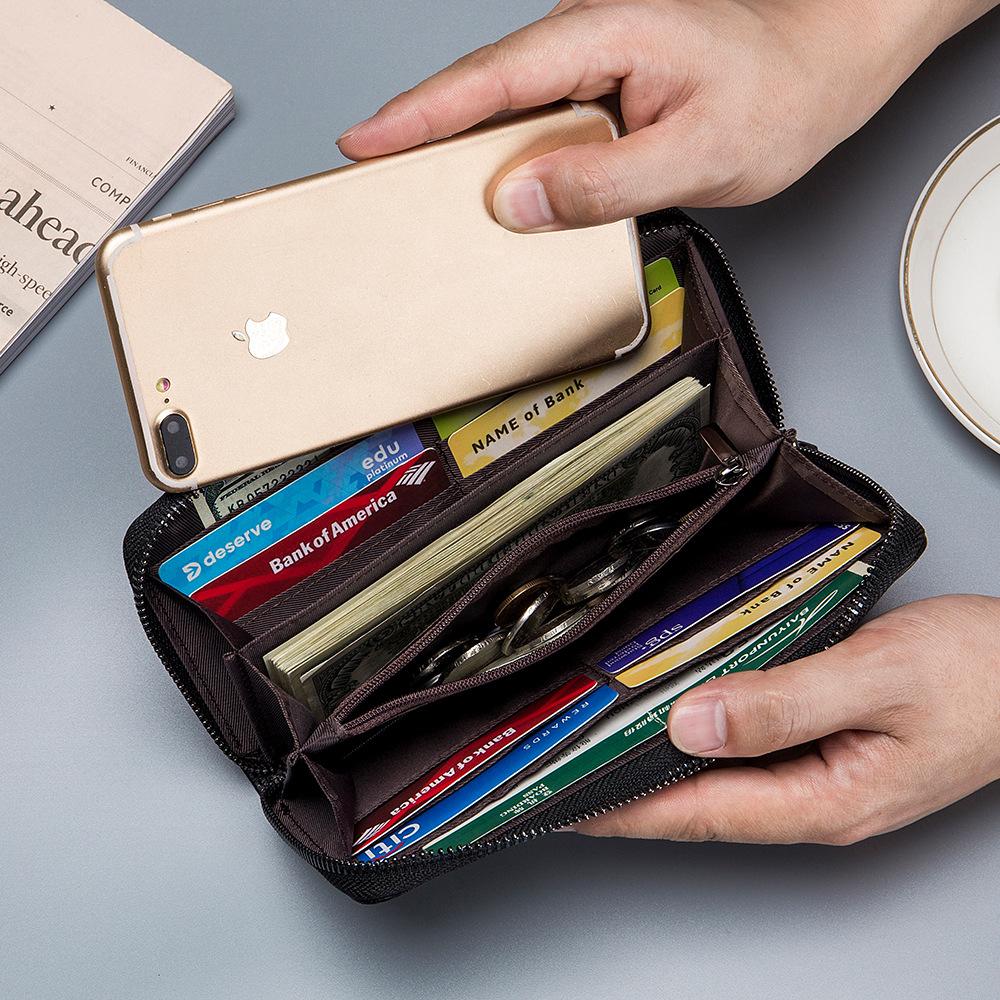 New Fashion Classic Hand-woven Long Wallet Women's Wallet Large Capacity Men's Zipper Clutch