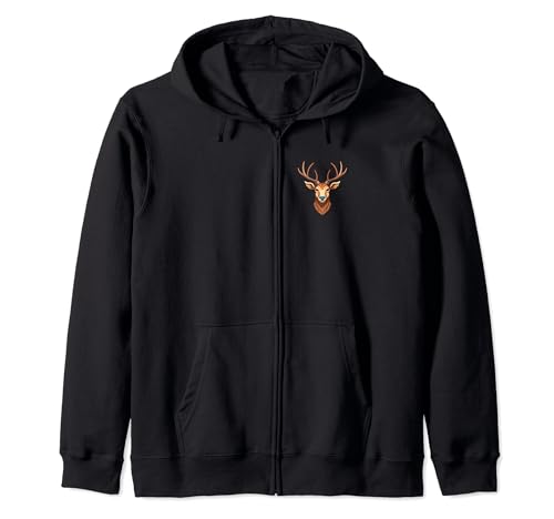 Hirsch deer head zip hoodie