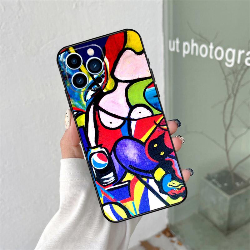 Picasso Abstract Art Painting Silicone Soft Case For iPhone 17 Air 11 14 15 16 Pro Max 13 12 Mini 16 Plus 16e Back Cover