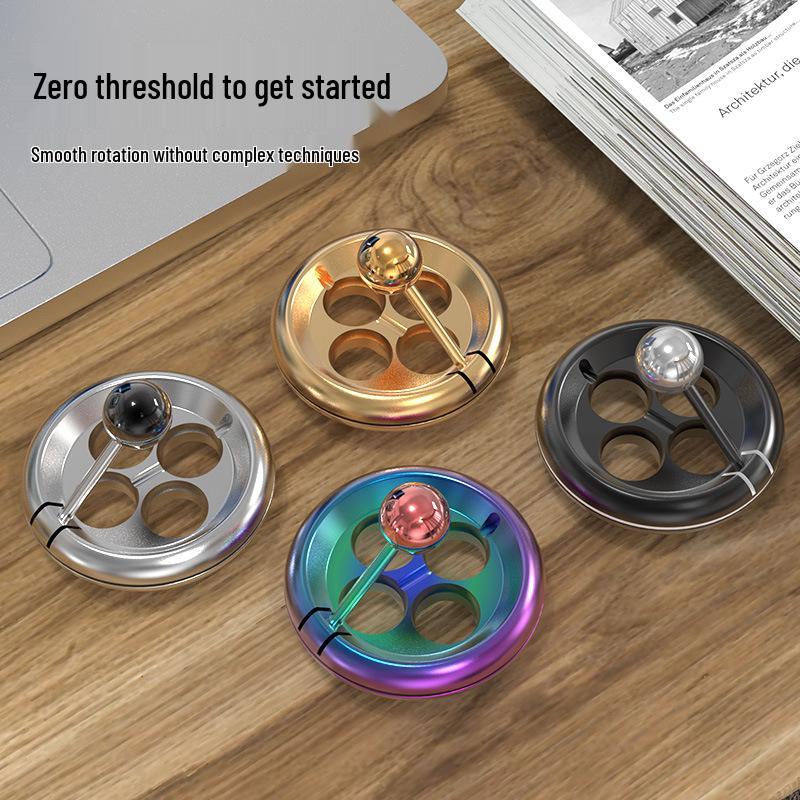 Metal Fingertip Spinner: Four-Hole Rotating Stress Reliever for Desk and Office