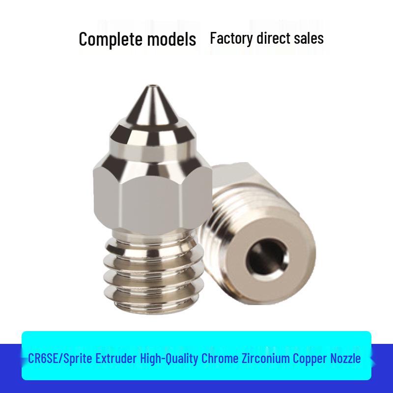 CR-6 SE Ender-3/5 S1 Chrome Zirconium Copper Plated MK8 Nozzle for Elf Spirit Extruder