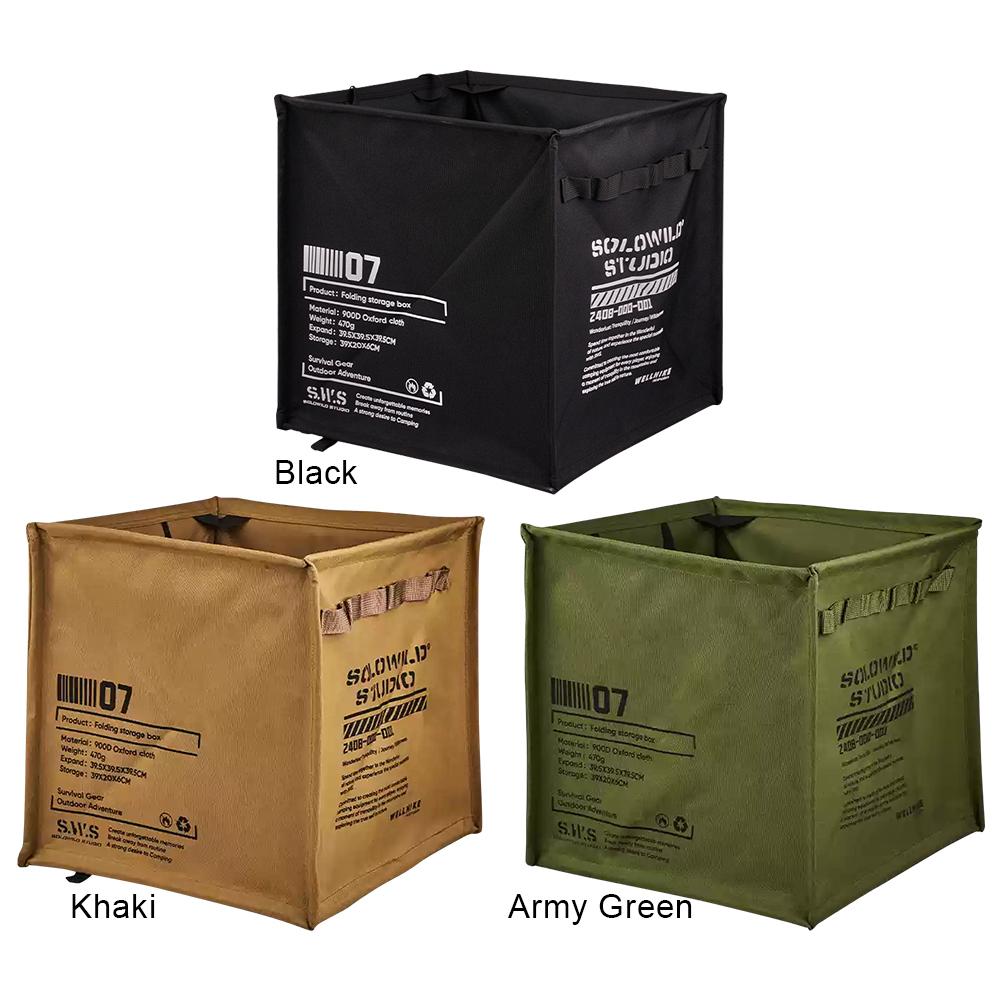 60L Large Capacity Portable Folding Trash Can Lawn & Leaf Waste Bag with Rope Storage Durable Oxford Fabric for Outdoor Camping