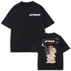 Kpop ATEEZ Double Sided Print T-shirt Men Women Clothing Fashion Trend Cartoon T-shirts High Quality Cotton Short Sleeve T Shirt