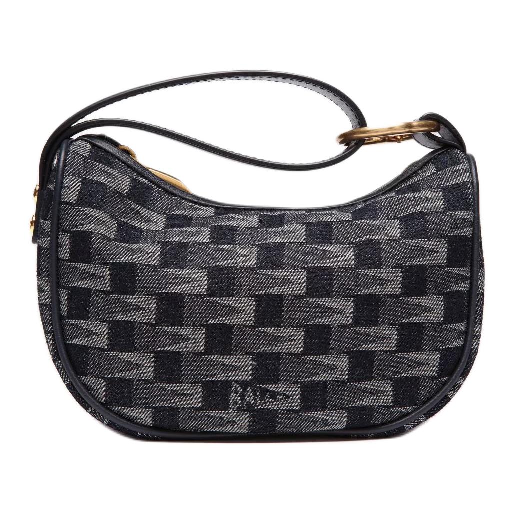 Bally Printed Logo Zip Closure Leather Mini Handbag Women handbags Black 6307491 Basic Set (Bag+Dust Bag)