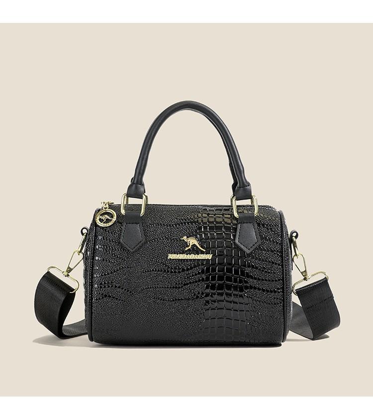 

Women s bag Textured handbag Women s black wide shoulder strap Casual messenger bag Fashion popular shoulder pillow bag чёрный