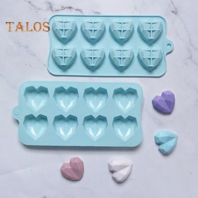 Baking Mold Heat-resistant DIY Wear-resistant Durable 3D Diamond Heart Soap Mould Kitchen Supplies