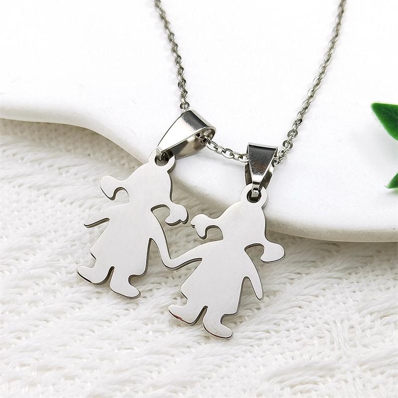 Collane Famiglia Ragazzi Ragazza Acciaio Inossidabile Collana Mama Ciondoli Per Donne Uomini Bambini Gioielli colares feminino masculino N535SR