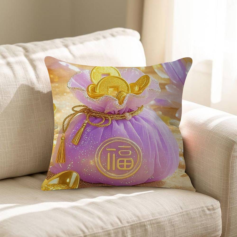 Chinese Lucky Bag Cushion Cover Pillow Cover Decor Pillowcase Printed Cushion Case For Couch