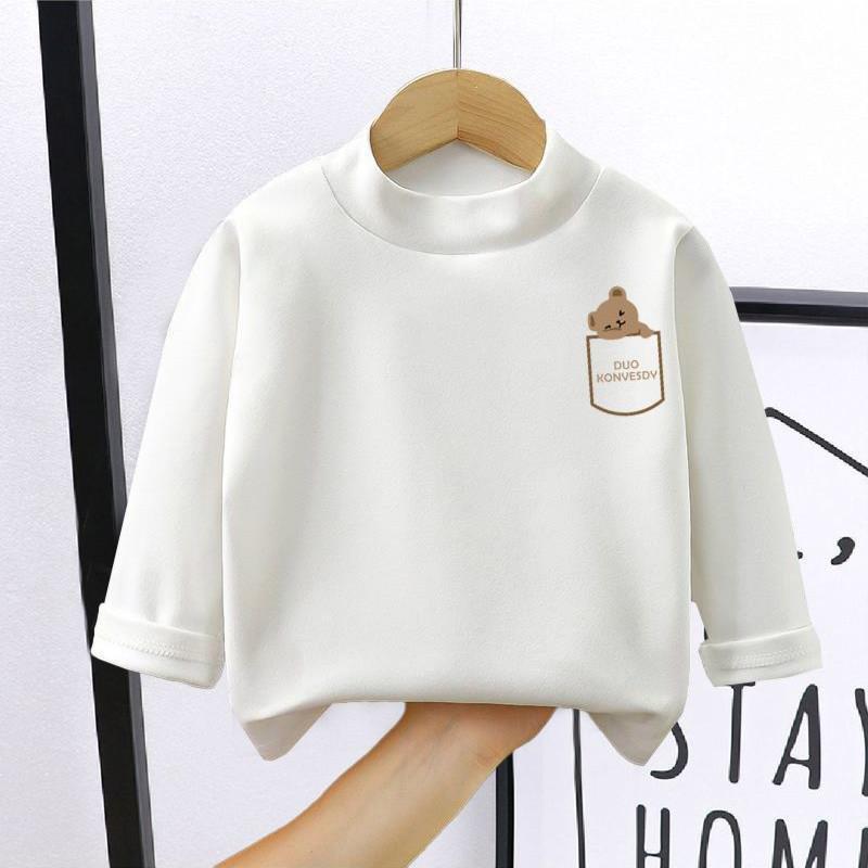 

Детская одежда Футболка с длинным рукавом для девочек Мягкая ткань Воротник половинной высоты и рукава-фонарики Идеально подходит для игр и школы Футболки 3T 100