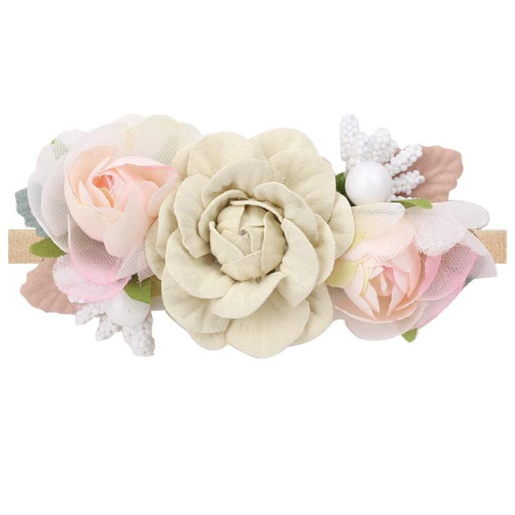 Skincare Flower Baby Headband Girls Bow Kids Hair Accessories Nylon Headband Baby Accessories белый