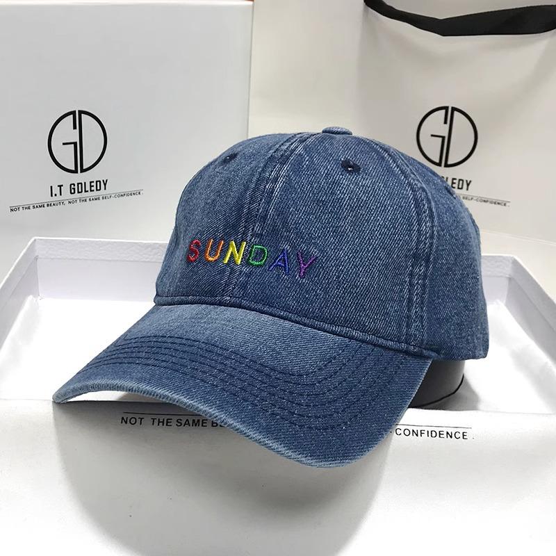 

Женская ретро джинсовая бейсболка - тренд корейского стиля 2022 года, универсальная солнцезащитная кепка-утка на весну и лето. Adjustable