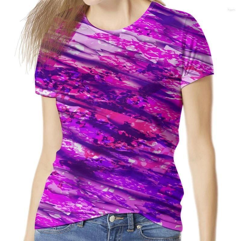 

Summer Round Neck 3D Camouflage Print Top Fashionable Casual Short Sleeved Women s T-shirts 6XL