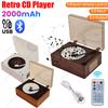 Retro CD Music Player Bluetooth Home Speaker 2000mAh Rechargeable 10M Remote Control CD/USB/AUX Stereo Sound Home Decor Player