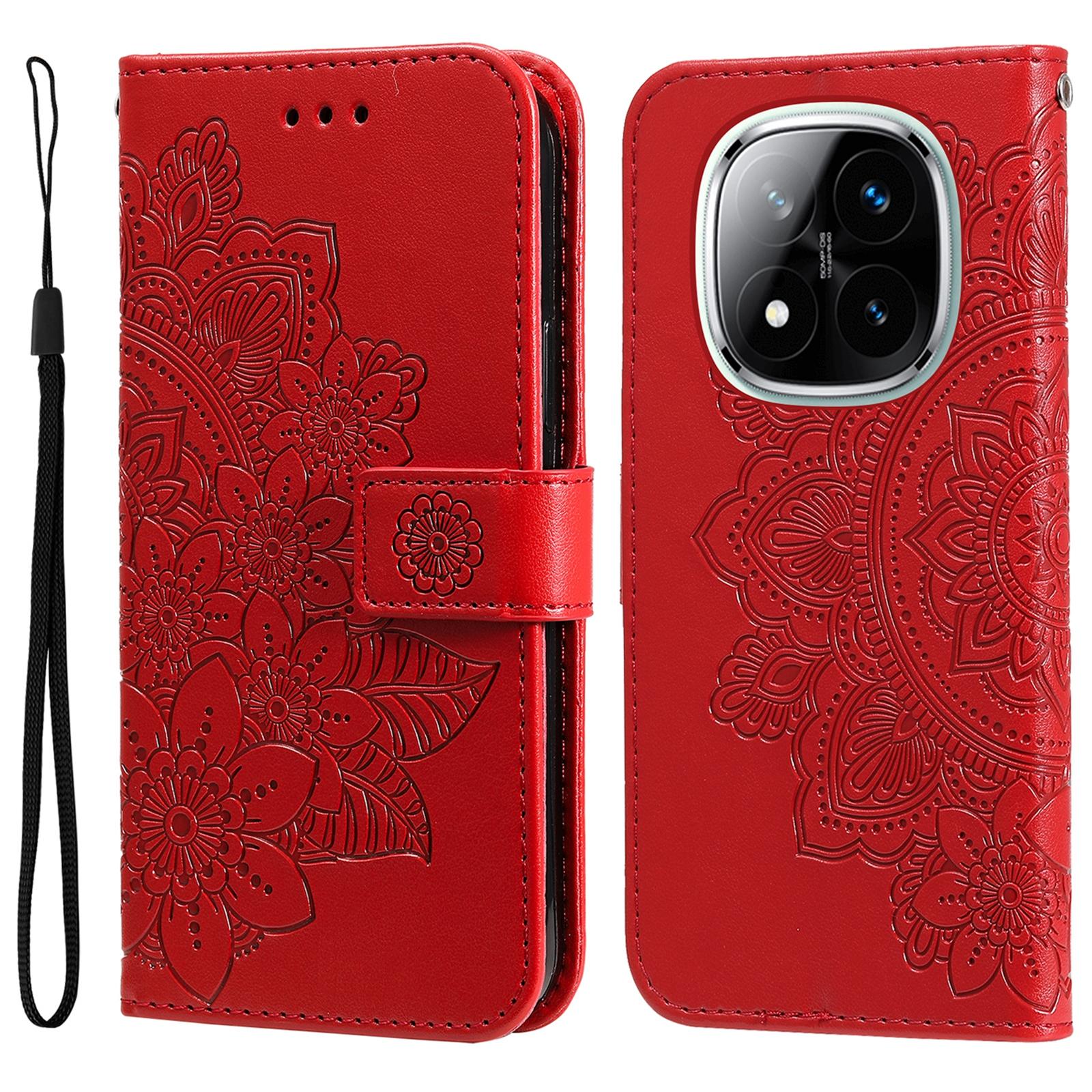 

Для Xiaomi Redmi Note 14 Pro+ 5G/Note 14 Pro 5G/Poco X7 5G Чохол з квітковим візерунком Шкіряний чохол для телефону Red