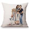 Baby Mother Parenting Art Cozy Family Hand Drawing Sketch Home Decoration Cotton Linen Sofa Throw Pillow Case Car Cushion Cover