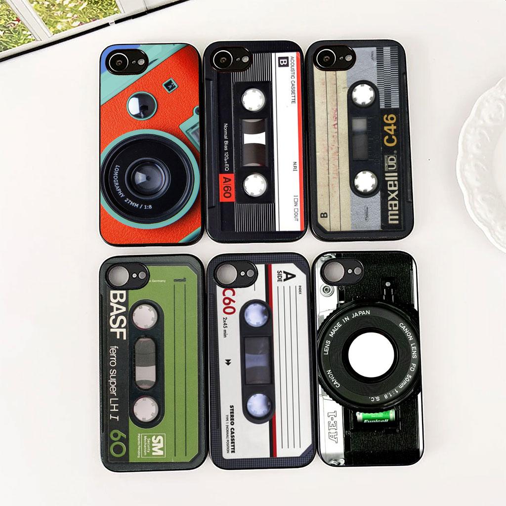 Phone Cover for Apple iPhone 17 Pro XS Max Air 6 Plus X 5 + SE 2022 SE2 16E XR Case  Retro Camera Vintage Cassette Tape Old