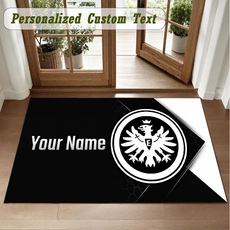 Crystal Velvet Square Rug Custom NameEintracht Frankfurt Pattern Non Slip Home Floor Decor Rug