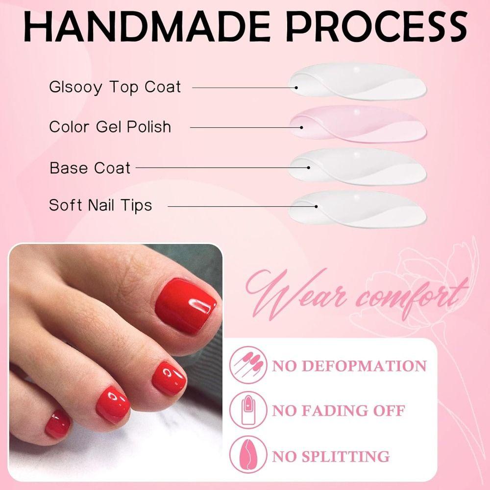 120pcs Artificial Fake Toe Nails Acrylic Toe Nail Tips New False Toenail Tip  Women