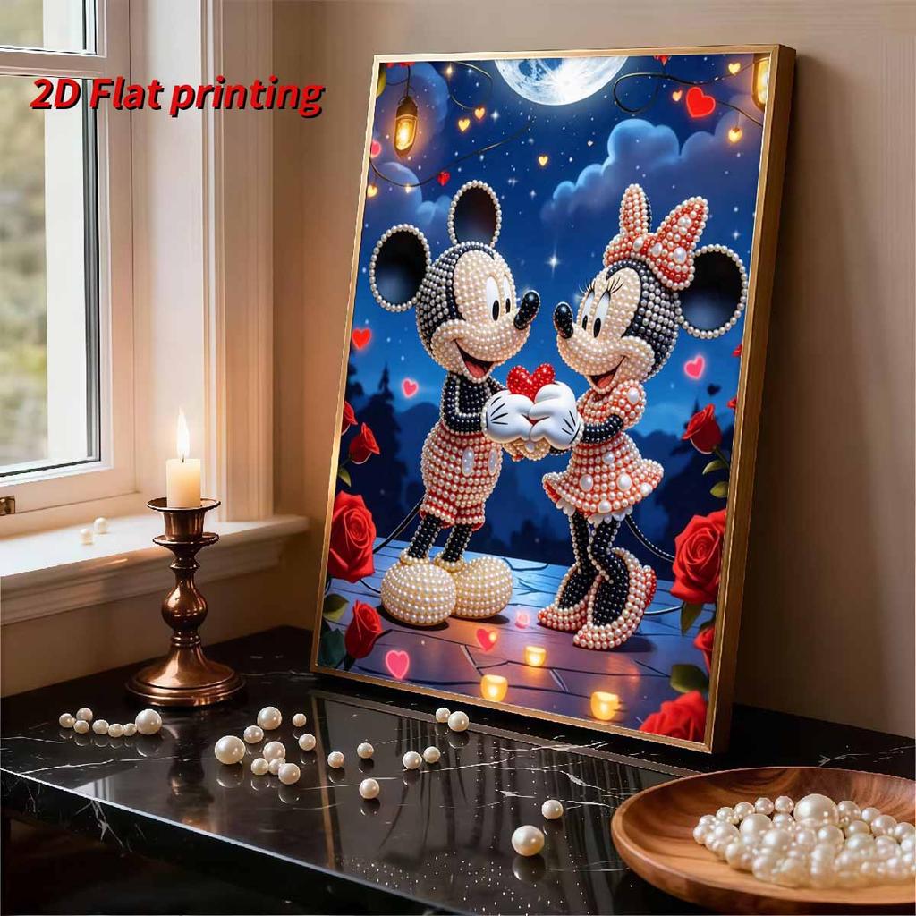 Disney Mickey and Minnie Pearl Pattern Decoration Its Surface Features Pearl Patterns, Making It Highly Suitable for Home Decoration