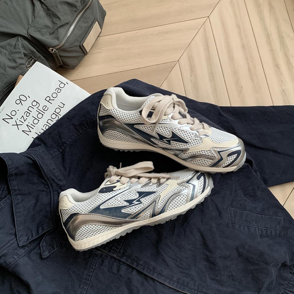 Grape mother studiolee retro podwyższające siateczkowe łączenie lekkie sznurowane sportowe wszechstronne buty casual damskie jesienno-zimowe