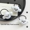 Cute Teddy Puppy Heart Scrunchie: Soft Girly Pigtail Hair Tie for Kids' Ponytails