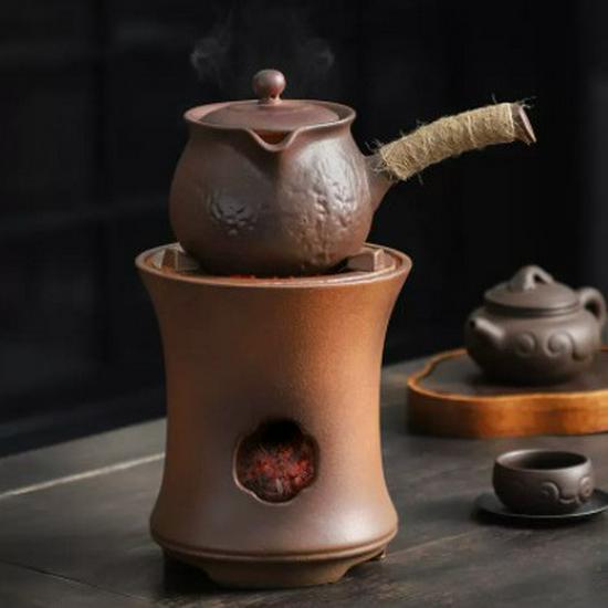 Volcanic Stone Electric Teapot Stove Set for Indoor Cooking and Gifting