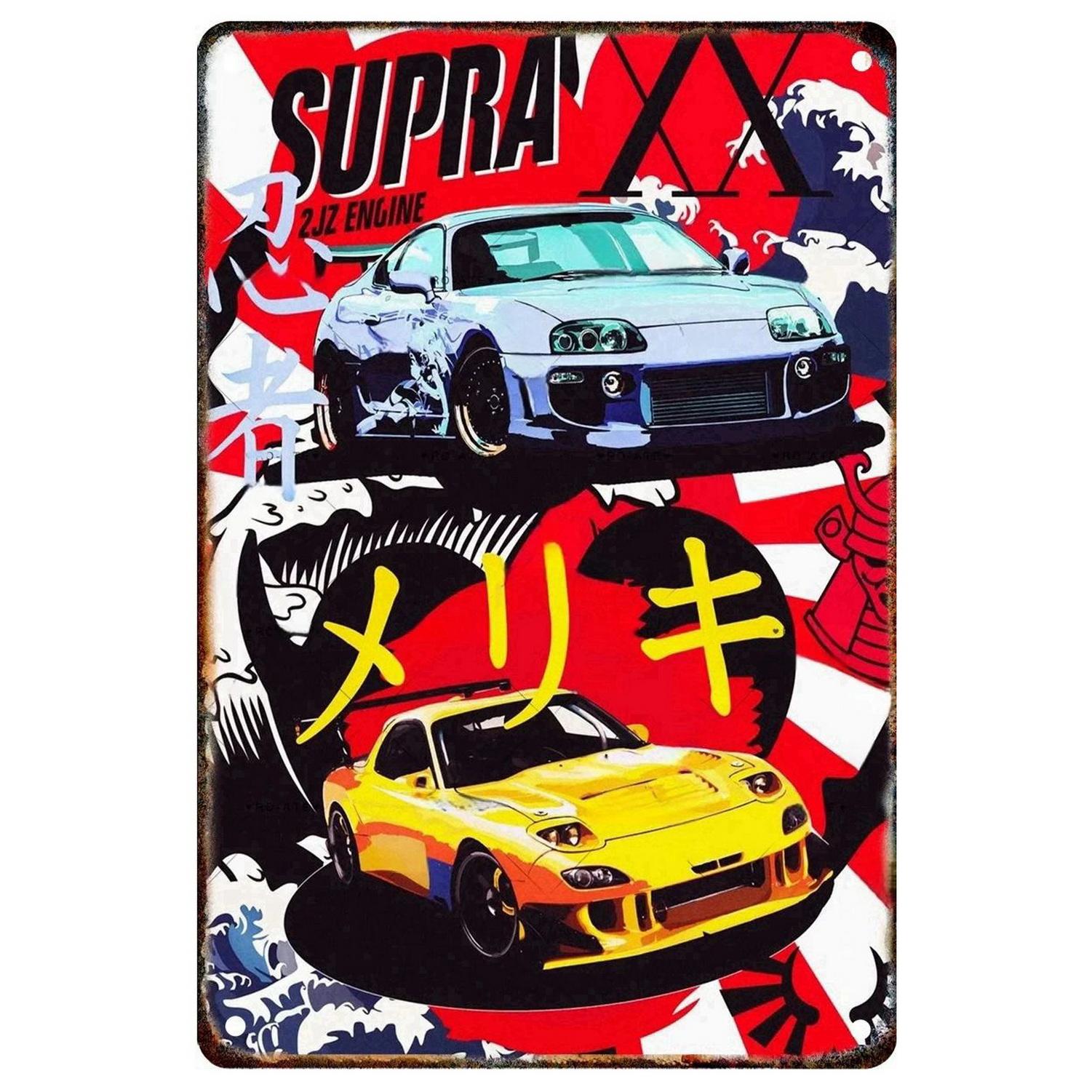 

Vintage Metal Tin Signs Classic Car Wall Posters Plate Wall Decor for Home Garden Bars Man Cave Cafe Clubs Retro Posters Plaque 20x30cm（7.8x11.8inch）