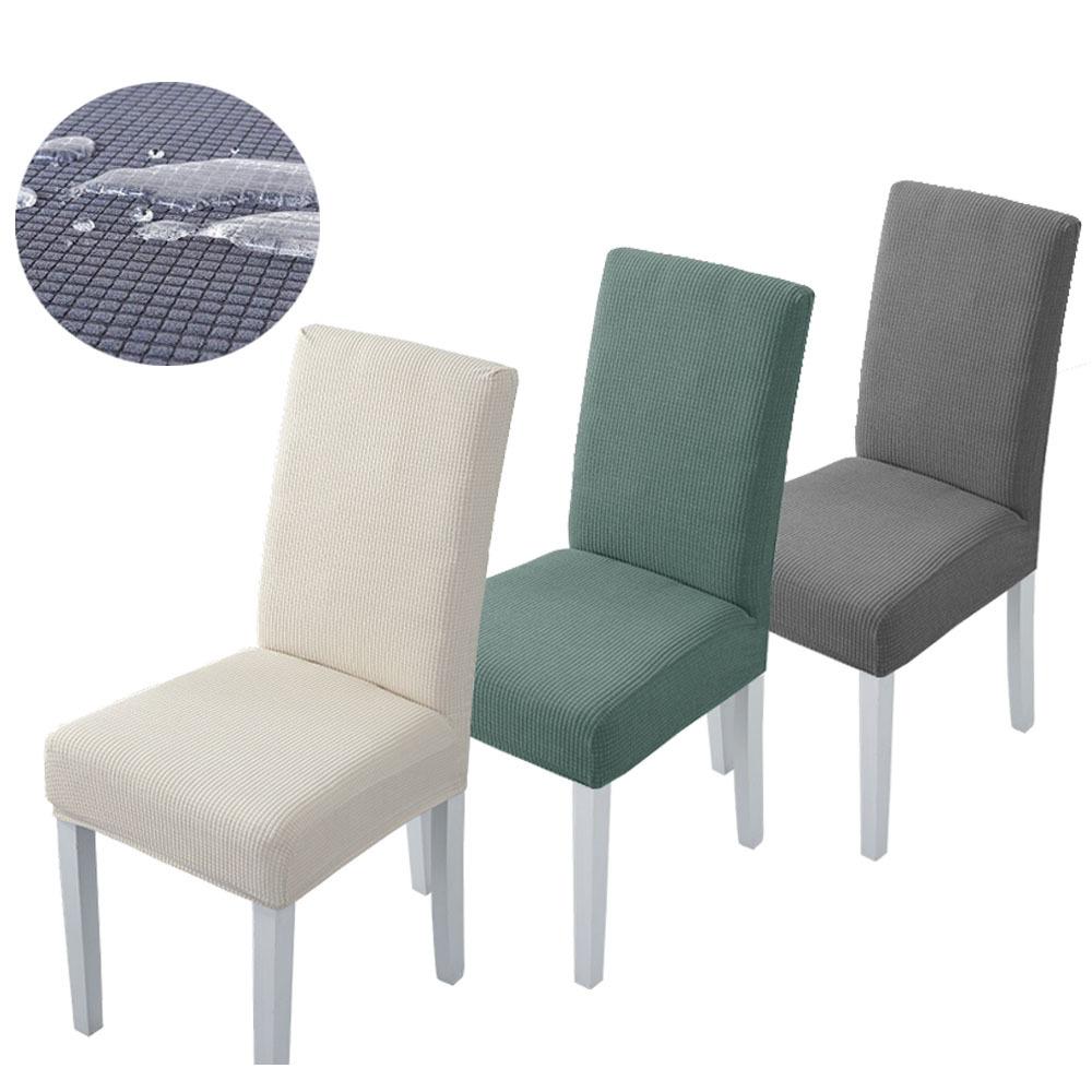 Universal Jacquard Chair Cover Stretch Solid Color Chair Covers Dining Room Wedding Hotel Banquet Home Decor Washable Seat Case