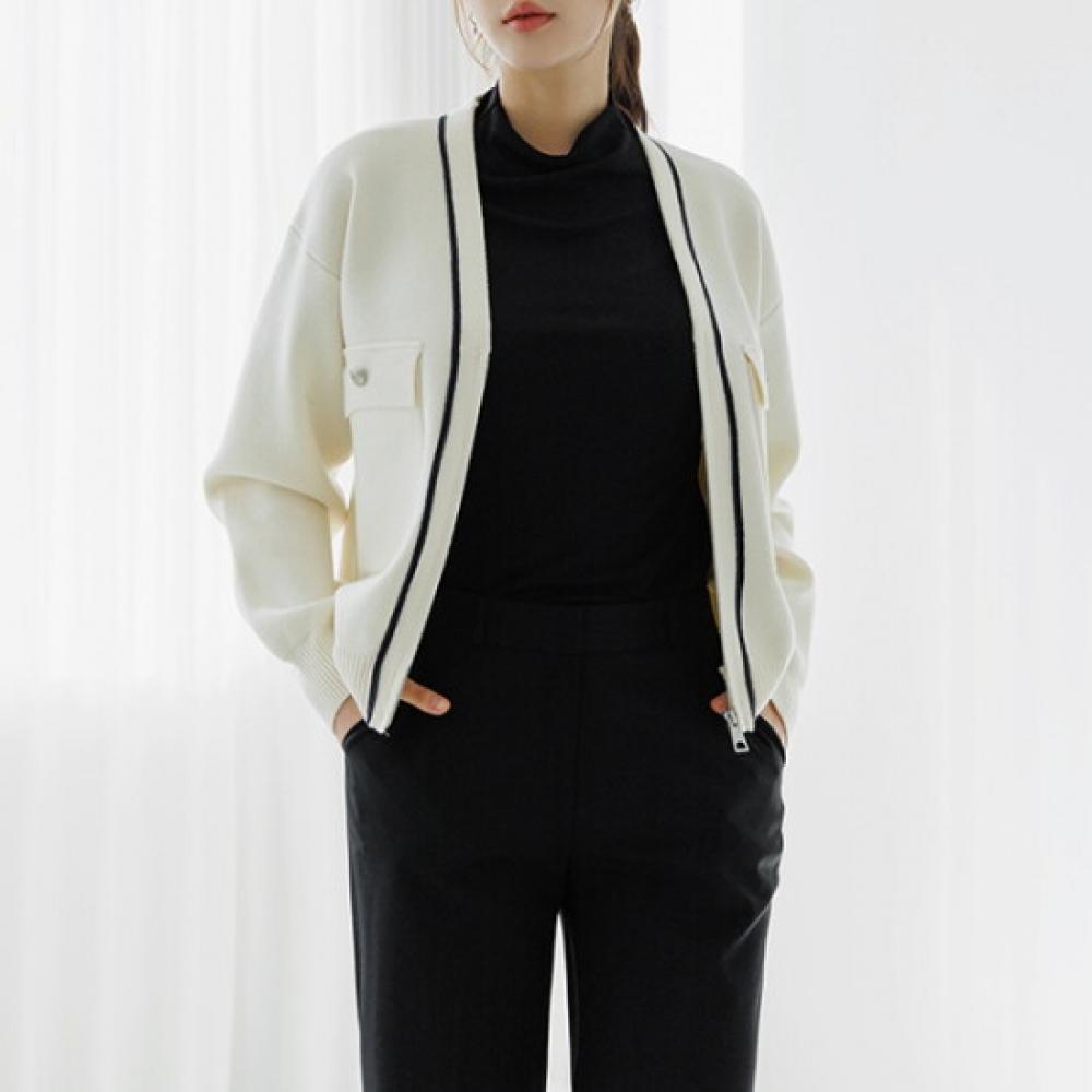 Dedra Saneet Knit Zip Cardigan Cae1001