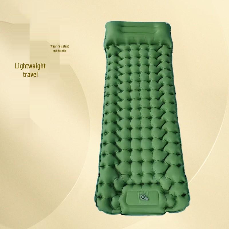 Lightweight Foot-Pump Inflatable Sleeping Pad: Portable, Moisture-Proof, Outdoor, Car-Mounted Bed