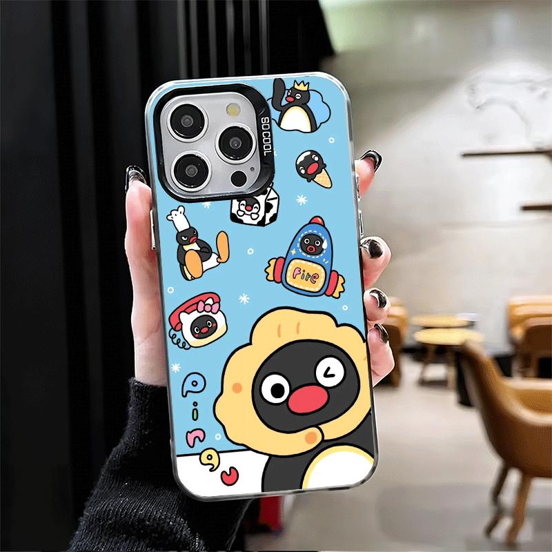 Cartoon P-Pingu Pinguin Weiche Handyhülle für iPhone 15 16 17 Pro Max 17Air 16E 14 Plus 13 12 Mini Stoßfeste Hülle Rückseite