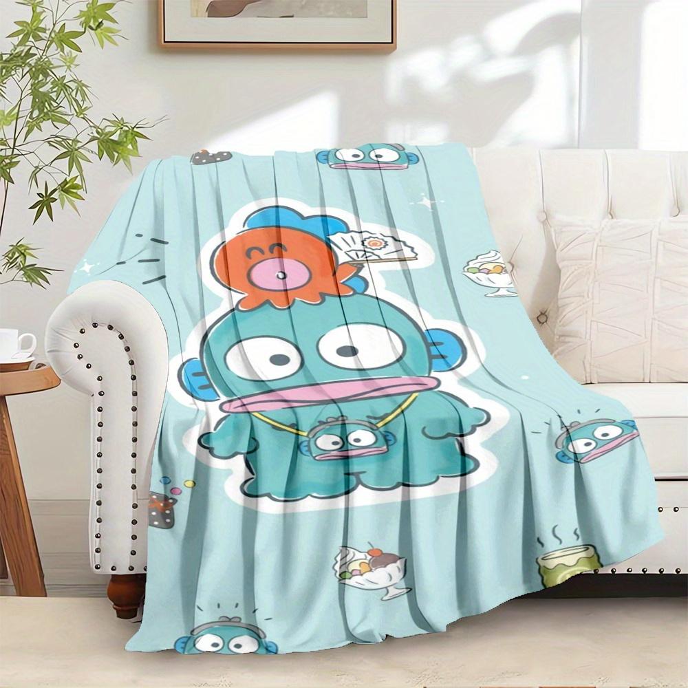 

1pc Flannel Cute Creatures, Sanrio, Fantasy CharactersThrow Blanket, Cartoon Truck Pattern Printed Blanket, Warm Cozy Soft Blanket For Couch 130x150cm