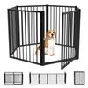Puppy Playpen, Dog Playpen, Puppy Enclosure, 6 Panels with Door, Foldable and Portable Dog Fence, Steel, Black