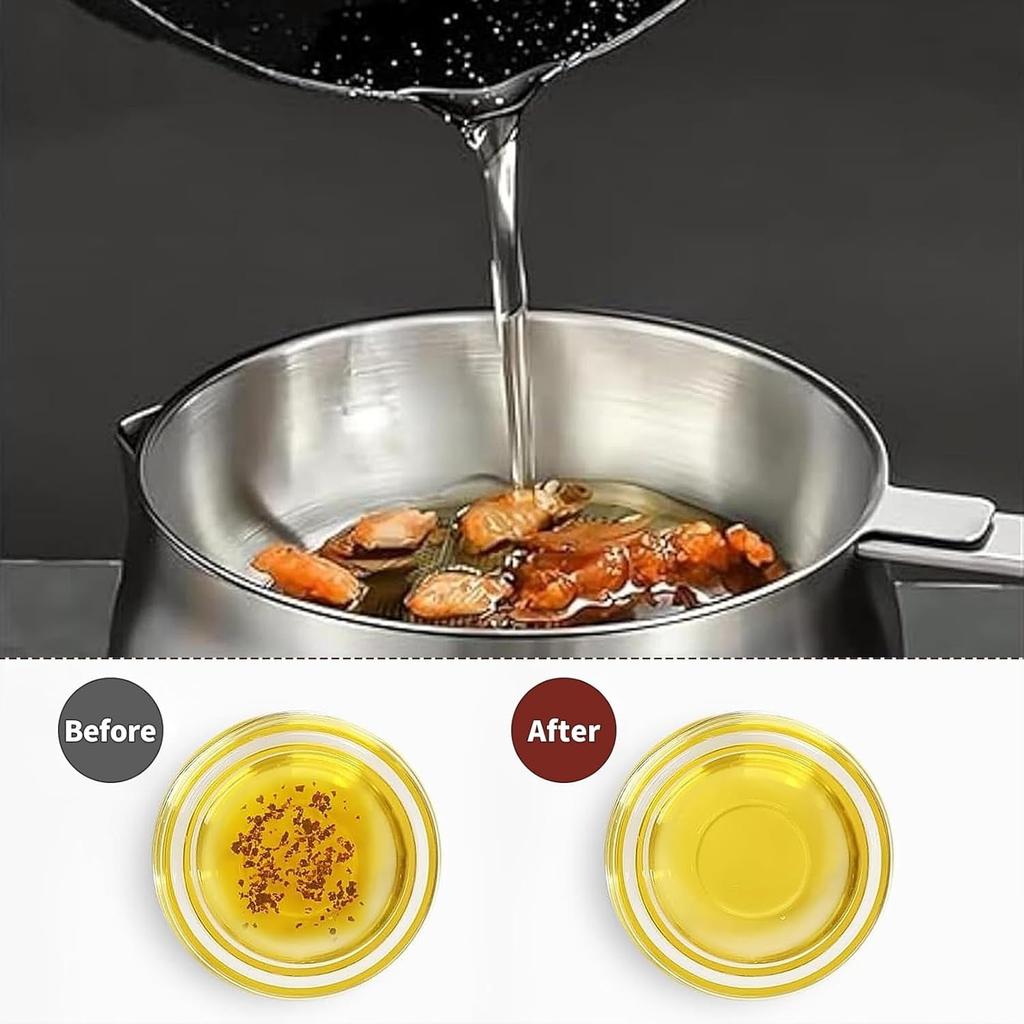 304 Stainless Steel Deep Fryer Pot with Basket & Strainer, Large Capacity Bacon Grease Container for Kitchen,Frying, Cooking, Camping,Oil Filter