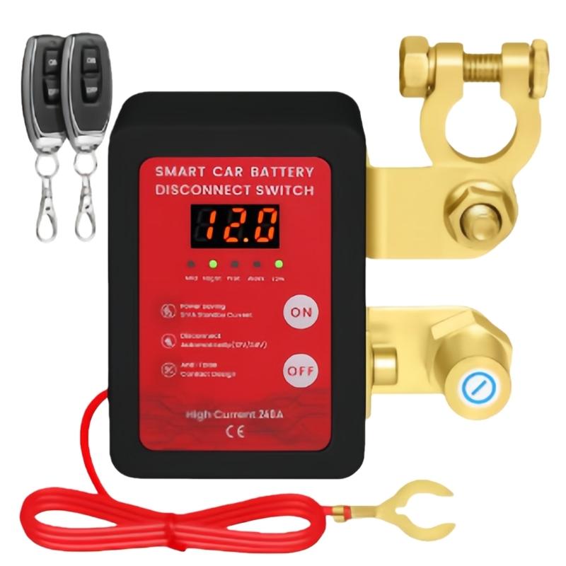 Remote Control Battery Disconnect Switches with LED Voltage Indicator and Auto Shutoff Protection for Cars Trucks and Boats