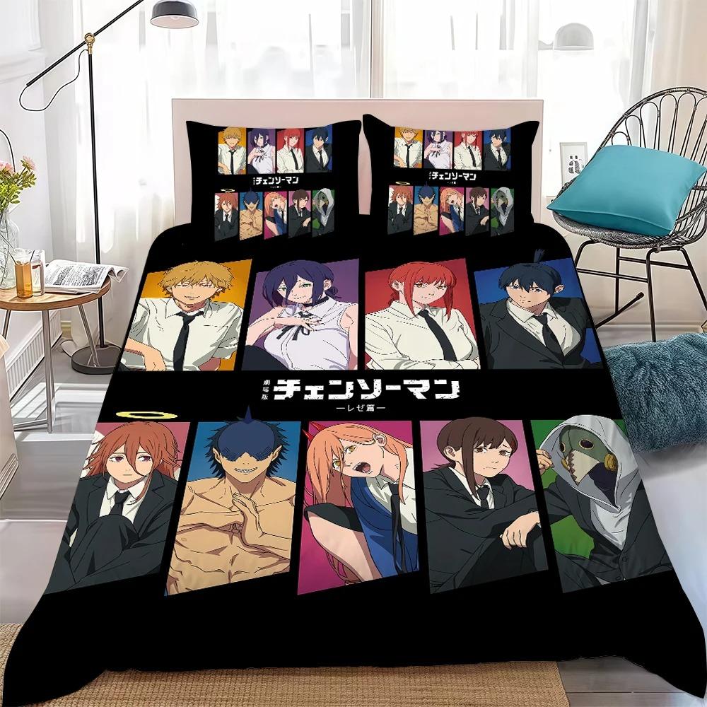 

C-Chainsaw-Man-S Reze bedding set, Home Bedroom Comforte Nordic polyester material, suitable for children and adults, 2/3-piece 135x200cm