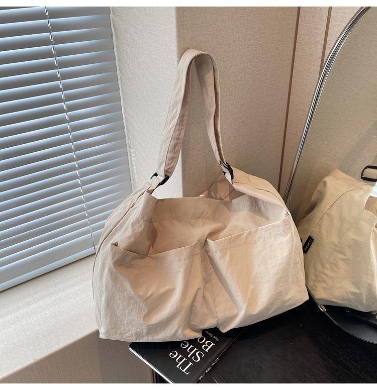 Summer small bag women's versatile shoulder oblique span bag casual tote retro tote solid color bag