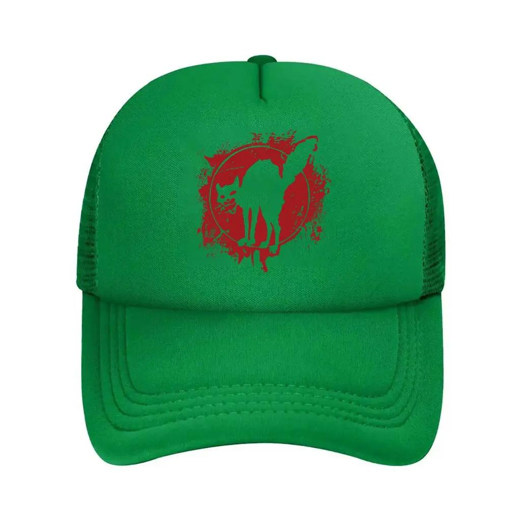 Cat Splatter Artistic - Inspired, Feline Graphic Art Mesh Baseball Cap