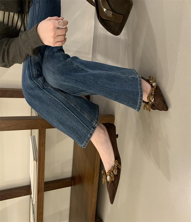 

Французский темперамент продвинутый не уставшие ноги острый носок высокий каблук женские осень 2025 новые тонкий каблук черный супер красивые туфли-лодочки 39 темно-коричневого