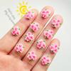 50 Pcs New Cute Mini Resin Cartoon Three Pink Peach Blossoms Flatback Ornament Jewelry Making Manicure Hairwear Accessories A42