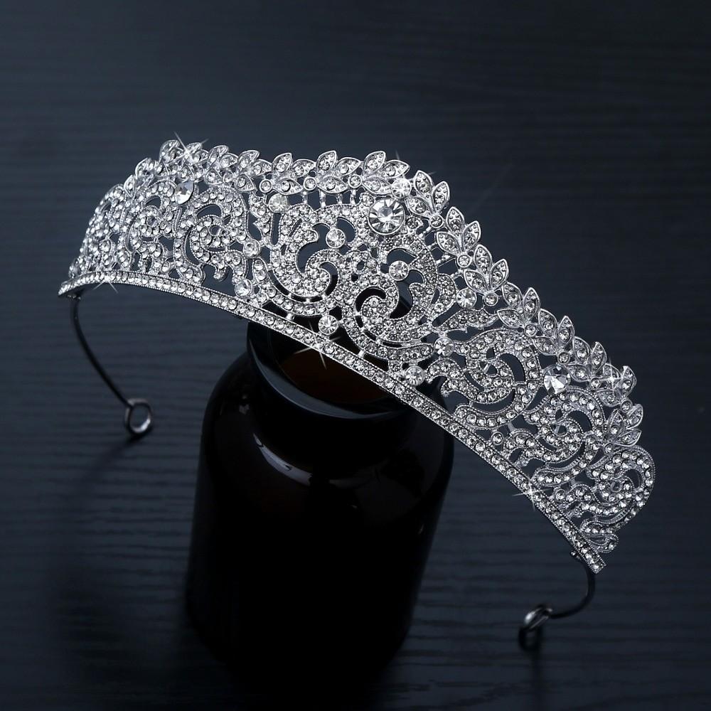 Zinc Zinc Alloy Princess Crown Baroque Crown Hair Accessory Luxury Rhinestone Tiara Wedding