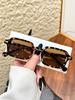 1Pc Fashionable Rectangular Frame Glasses With Rice Nail Decoration Unisex Perfect For Daily Wear Decorative Accessories
