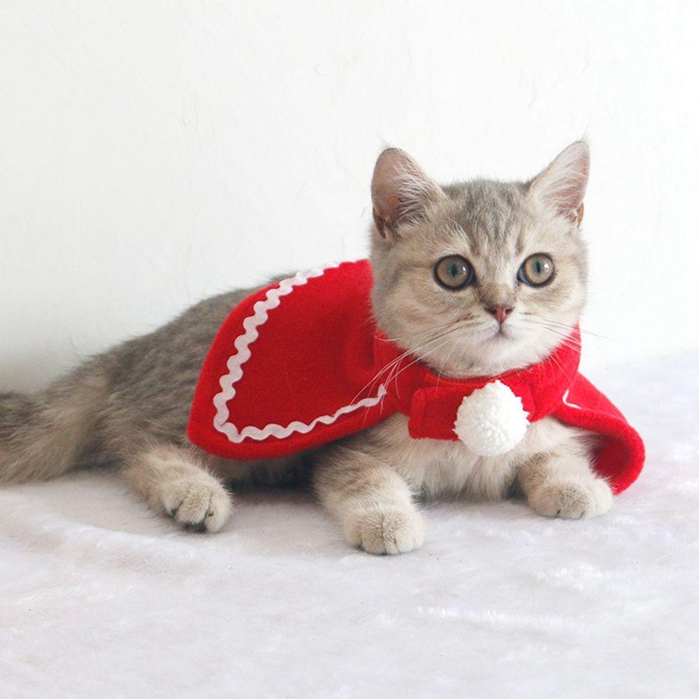Warm Red Scarf Hat Cloak Hat Christmas Clothes Pet Costume Pet Clothes Pet Cosplay Costume